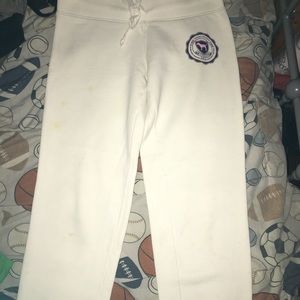 White sweat pants size xs